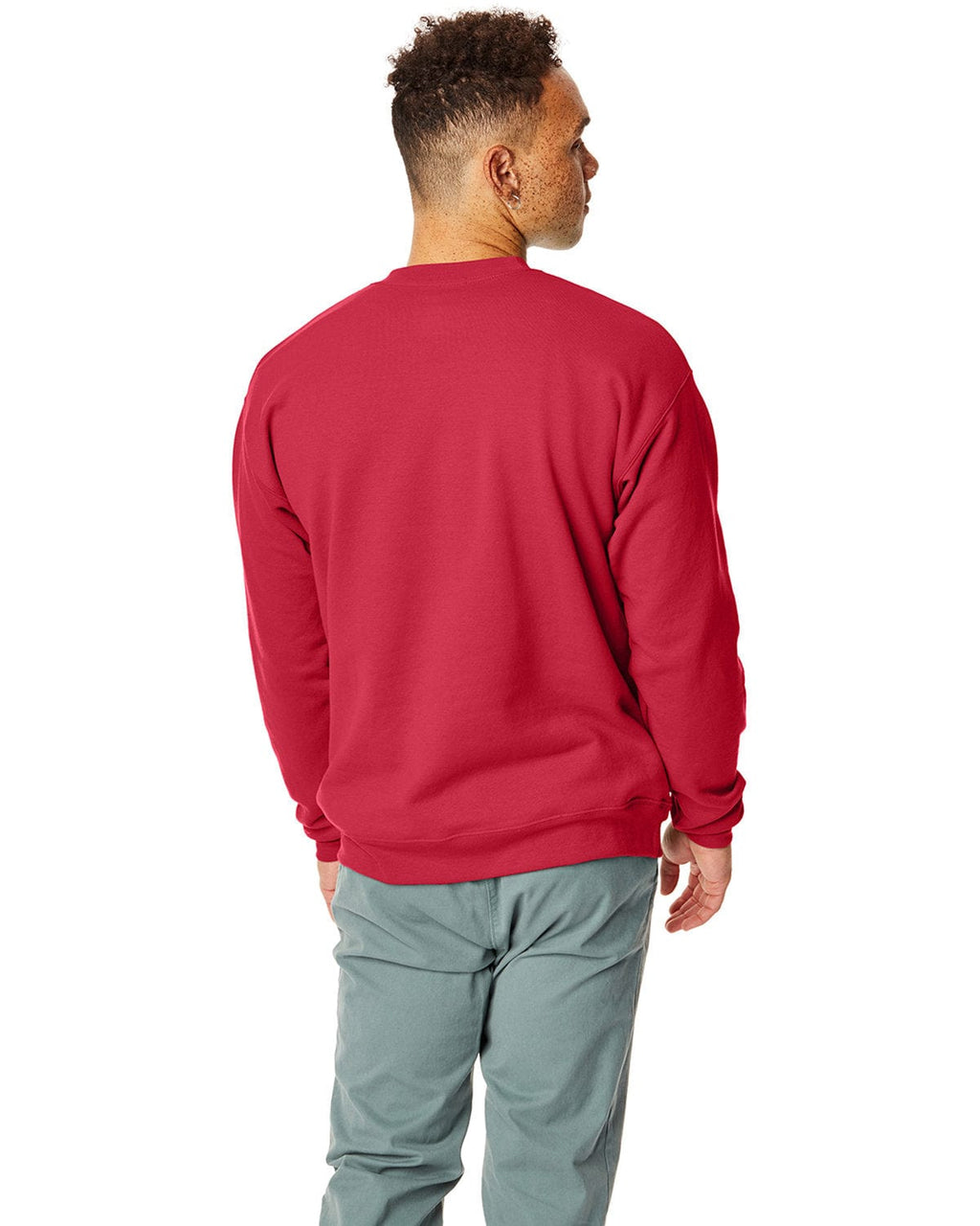 Hanes 50/50 Crewneck Sweatshirt P1607 | Deep Red - Back