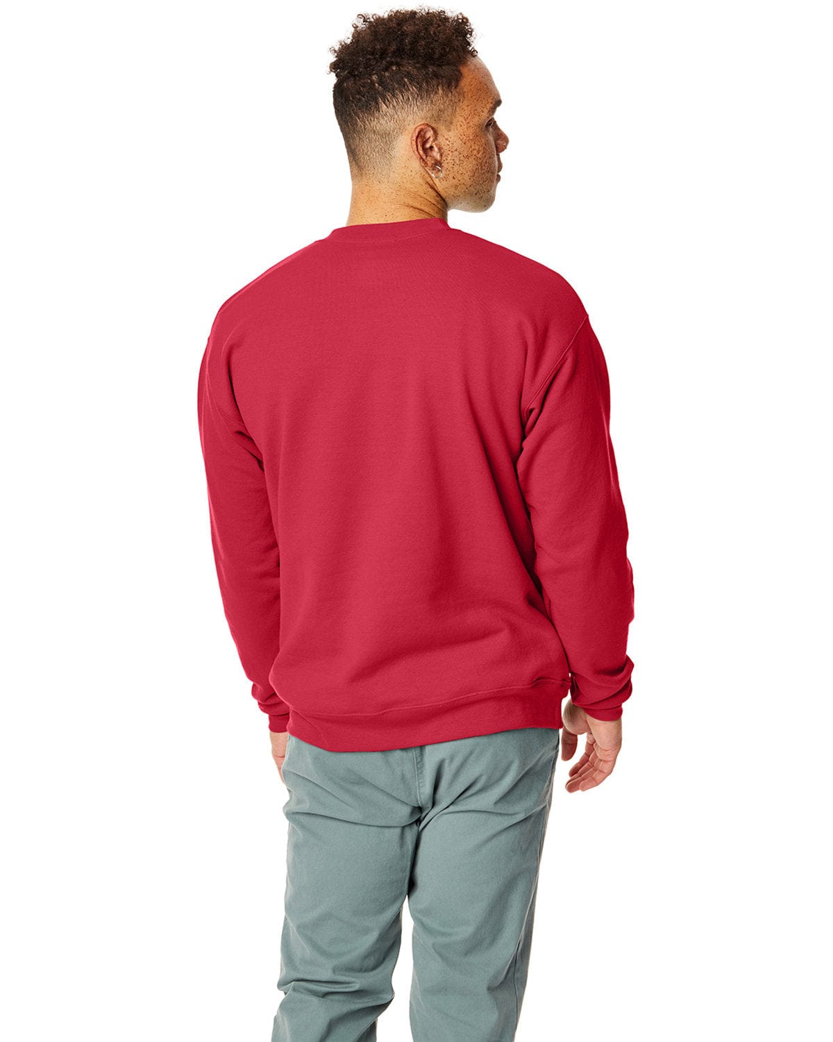 Hanes 50/50 Crewneck Sweatshirt P1607 | Deep Red - Back