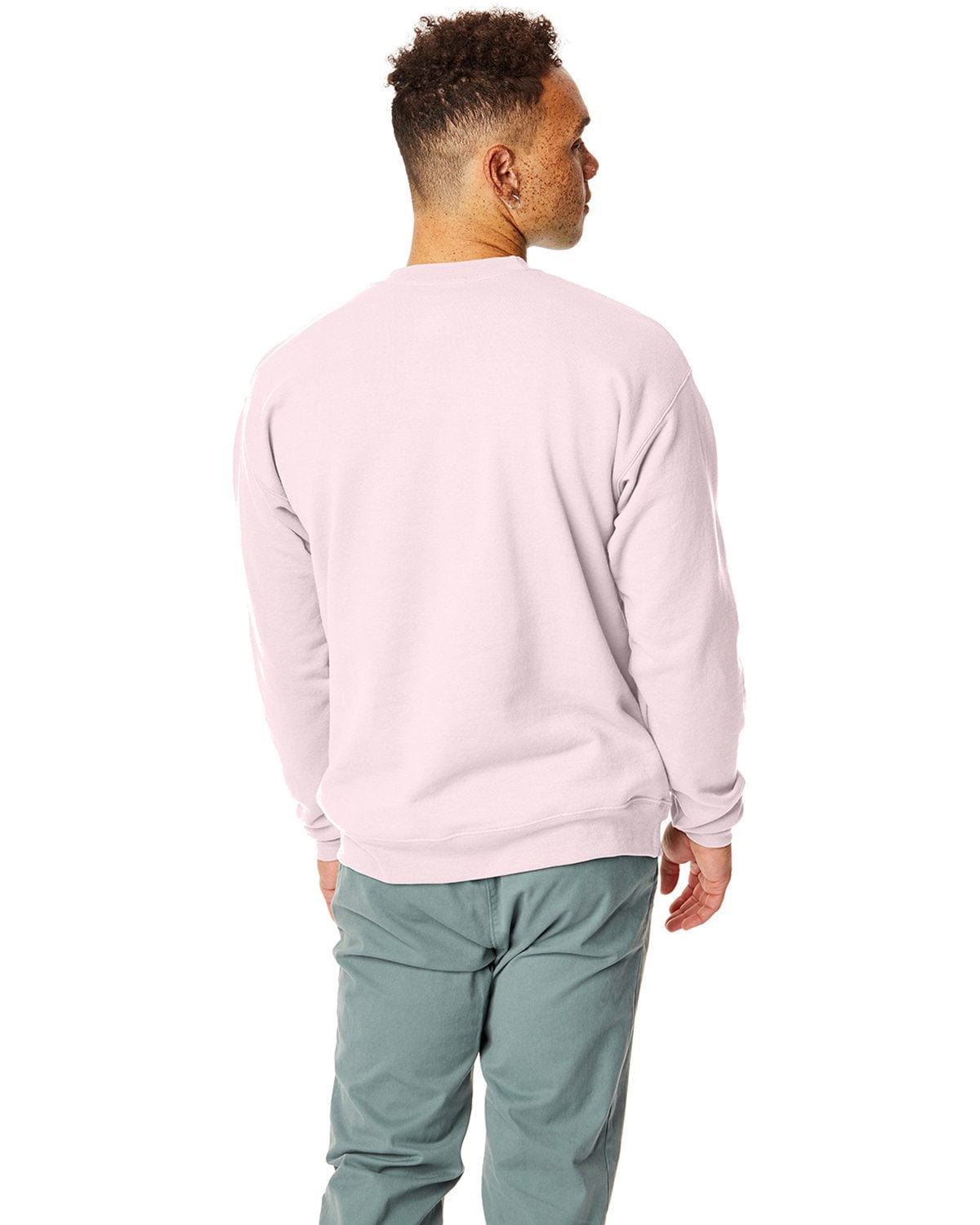 Hanes 50/50 Crewneck Sweatshirt P1607 | Pale Pink - Back