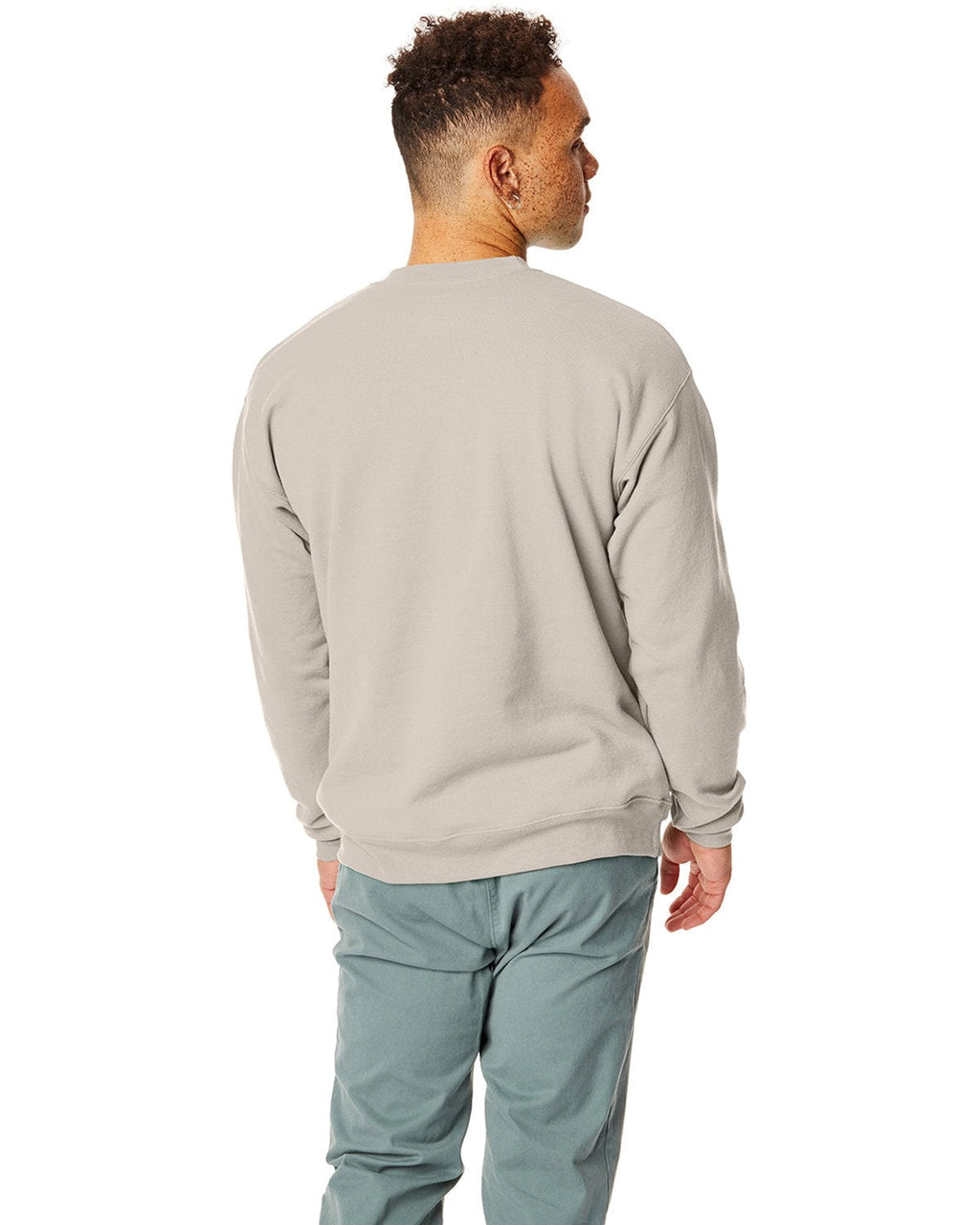 Hanes 50/50 Crewneck Sweatshirt P1607 | Sand - Back