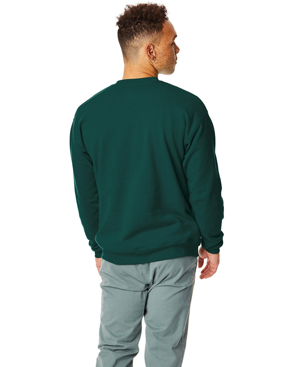 Hanes 50/50 Crewneck Sweatshirt P1607 | Deep Forest - Back