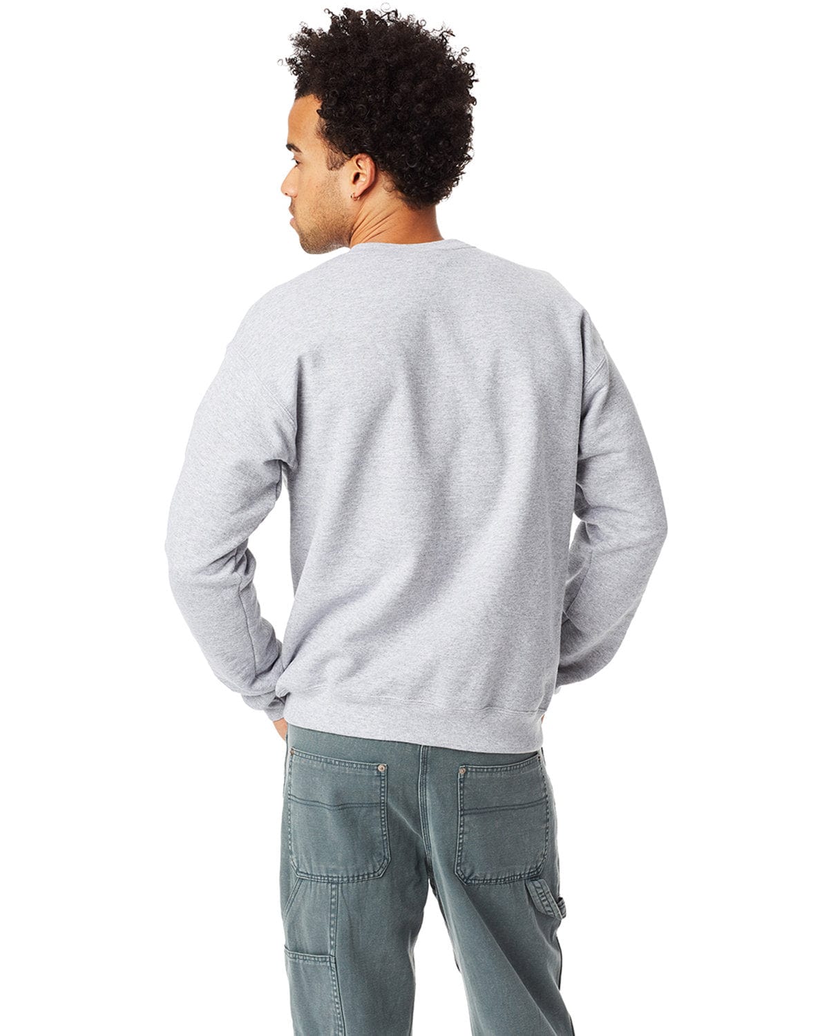 Hanes 50/50 Crewneck Sweatshirt P1607 | Light Steel - Back
