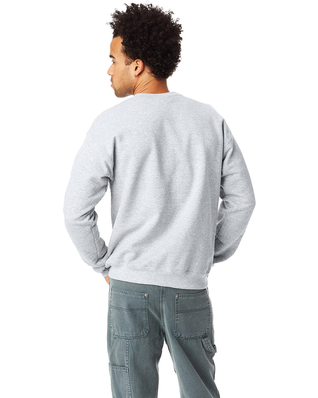 Hanes 50/50 Crewneck Sweatshirt P1607 | Ash - Back