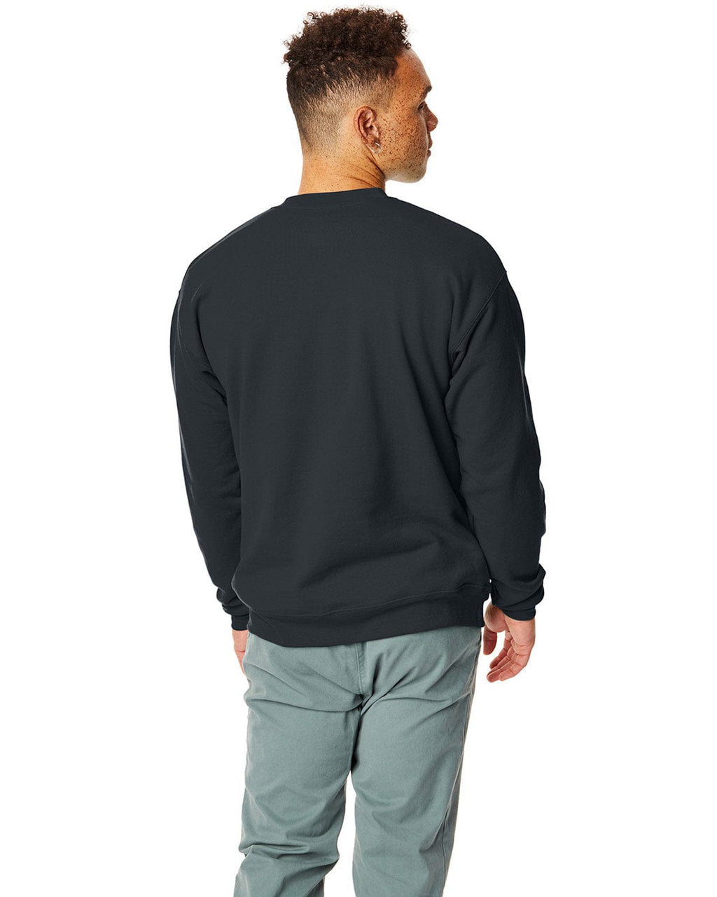 Hanes 50/50 Crewneck Sweatshirt P1607 | Black - Back