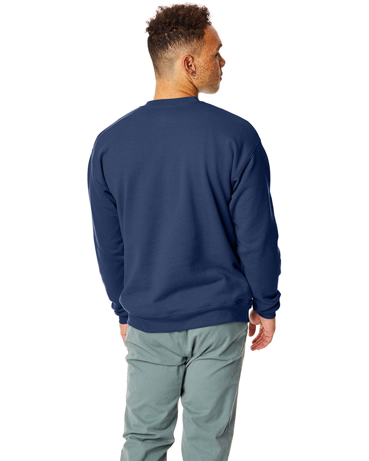 Hanes 50/50 Crewneck Sweatshirt P1607 | Navy - Back
