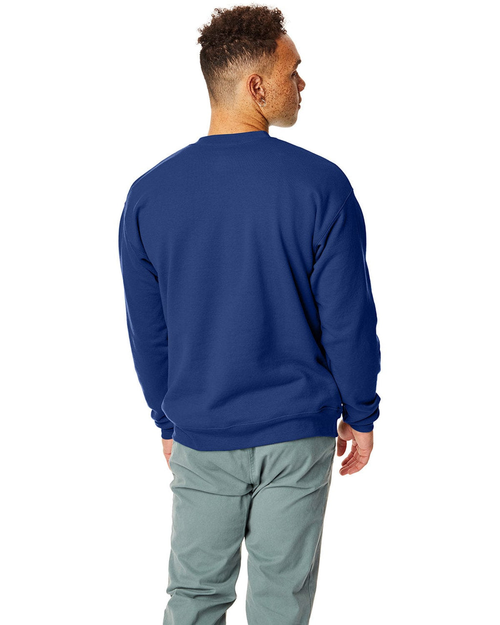 Hanes 50/50 Crewneck Sweatshirt P1607 | Deep Royal - Back