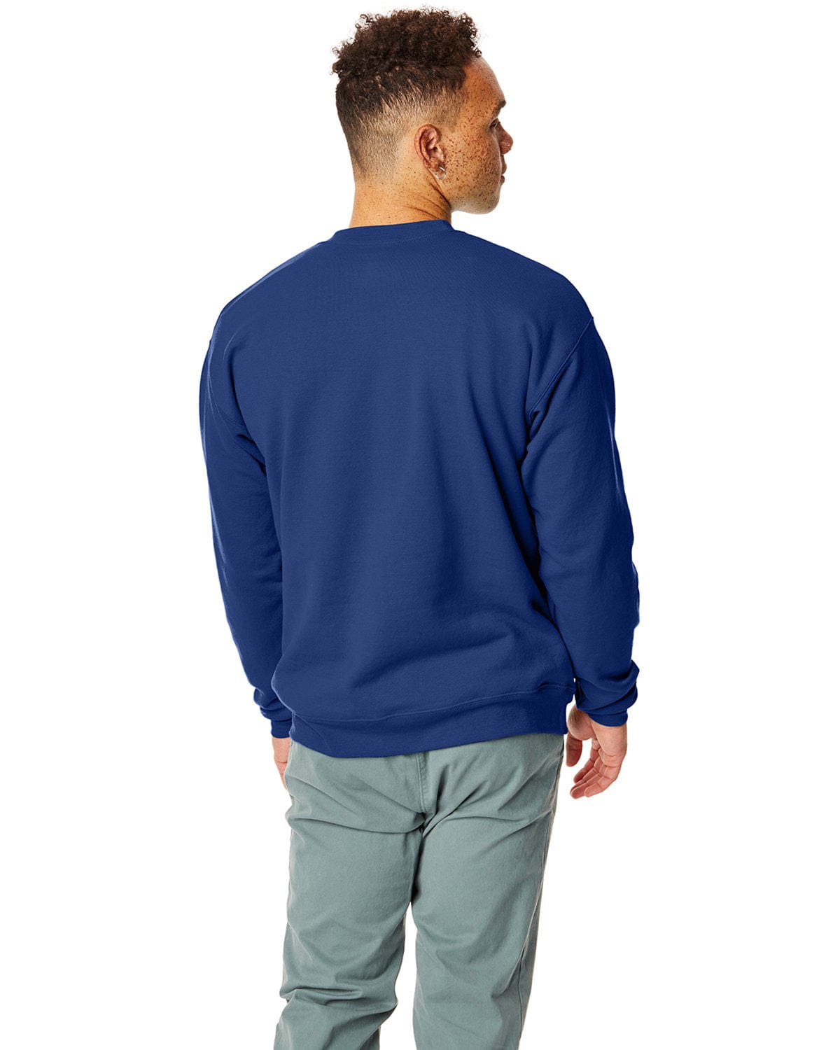 Hanes 50/50 Crewneck Sweatshirt P1607 | Deep Royal - Back