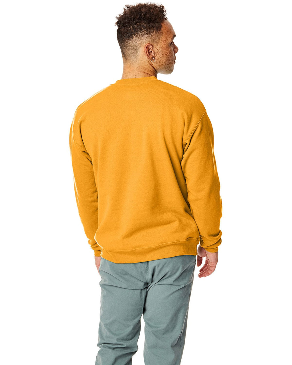 Hanes 50/50 Crewneck Sweatshirt P1607 | Gold - Back