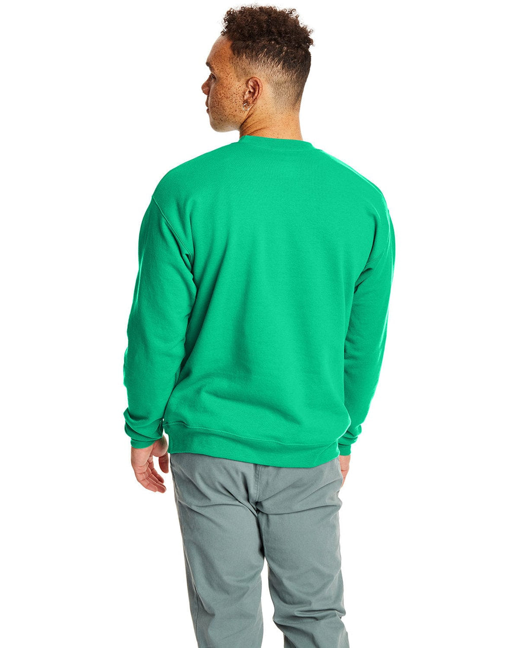 Hanes 50/50 Crewneck Sweatshirt P1607 | Kelly Green - Back