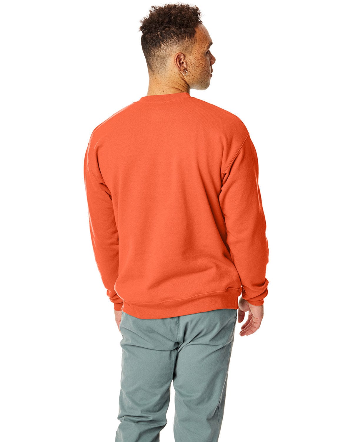 Hanes 50/50 Crewneck Sweatshirt P1607 | Orange - Back
