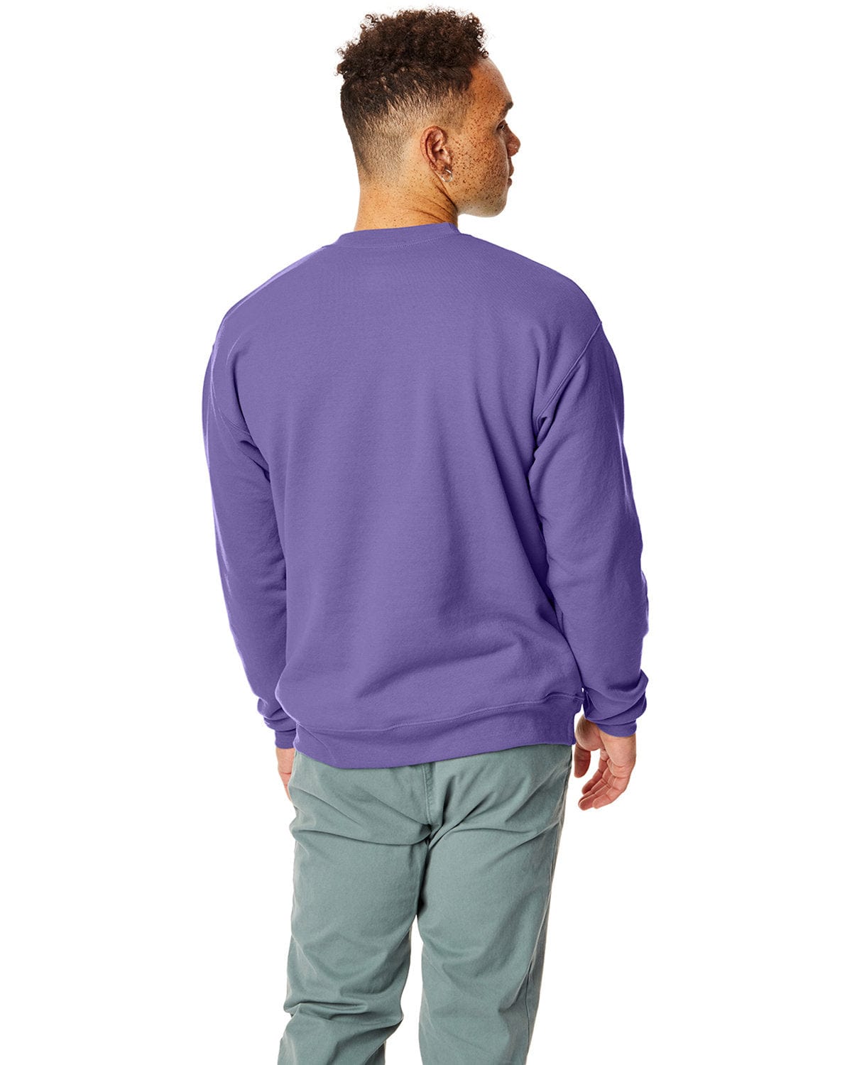Hanes 50/50 Crewneck Sweatshirt P1607 | Purple - Back