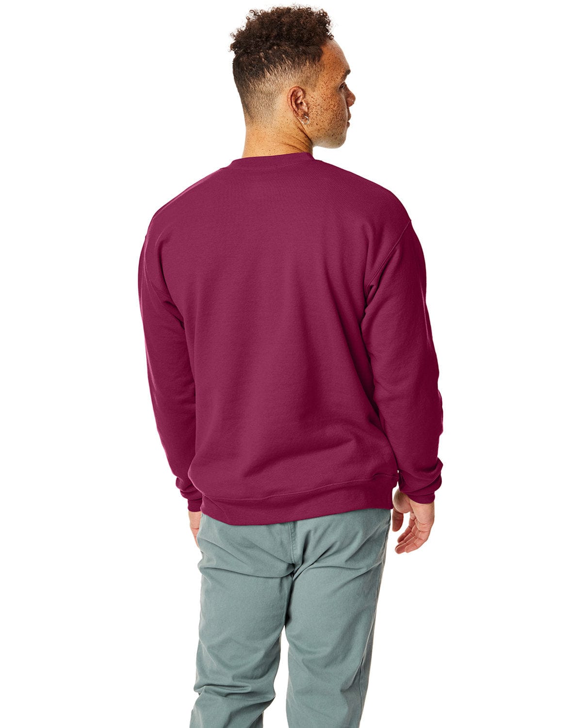 Hanes 50/50 Crewneck Sweatshirt P1607 | Cardinal - Back