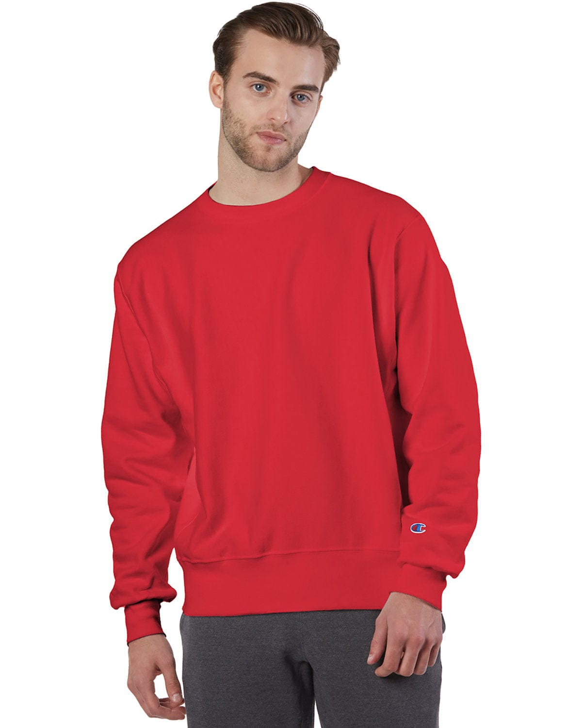 Champion Reverse Weave Crewneck Sweatshirt S1049 | Scarlet - Front