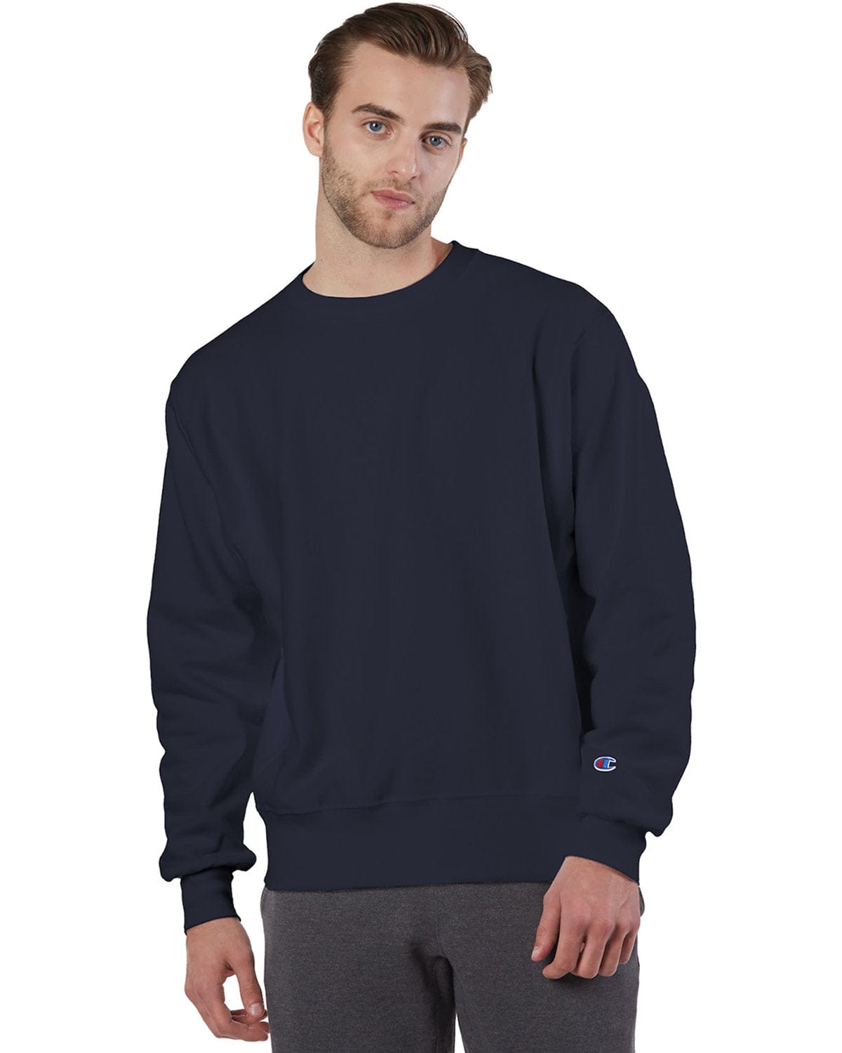 Champion Reverse Weave Crewneck Sweatshirt S1049 | Navy - Front