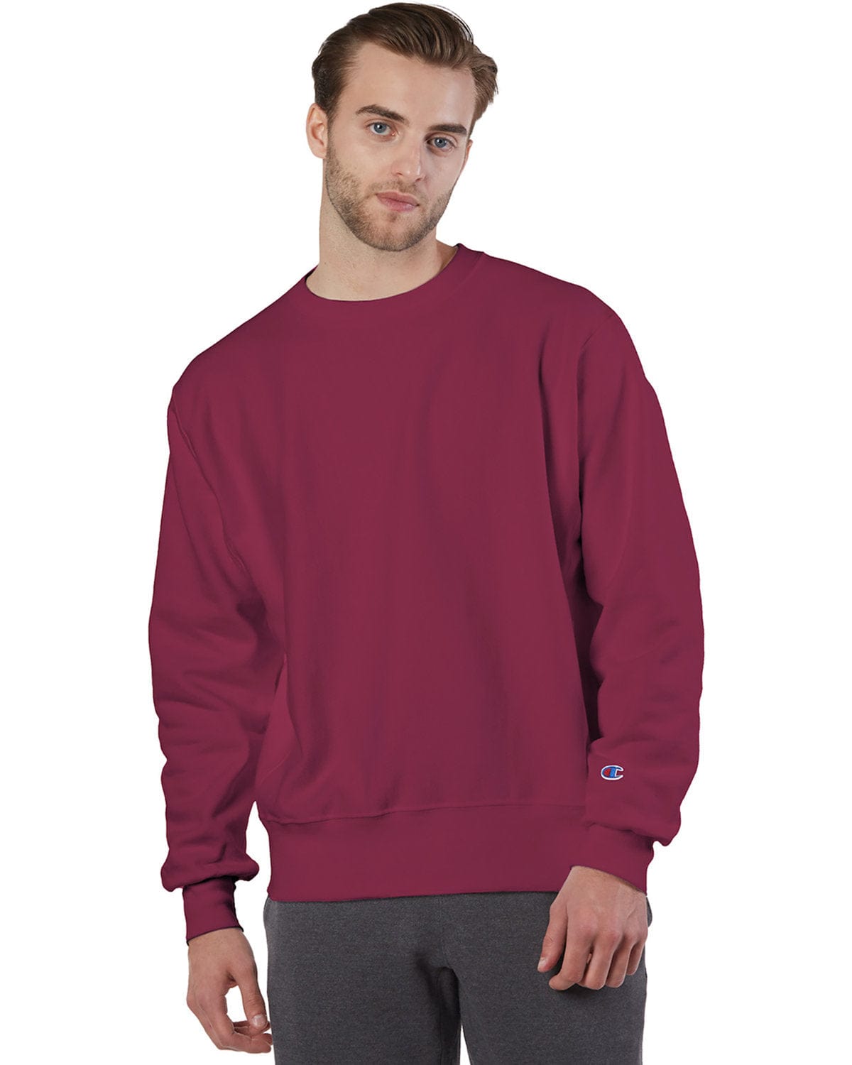 Champion Reverse Weave Crewneck Sweatshirt S1049 | Cardinal - Front