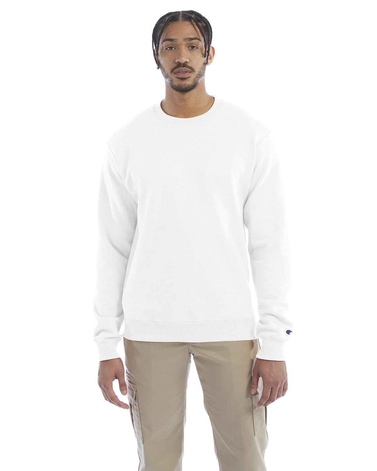 Champion EcoSmart Crewneck Sweatshirt S600 | White - Front