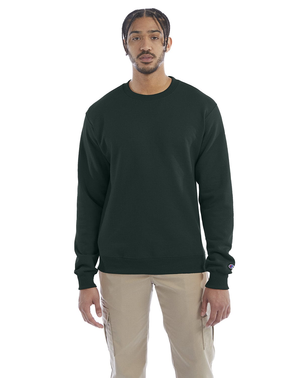 Champion EcoSmart Crewneck Sweatshirt S600 | Dark Green - Front