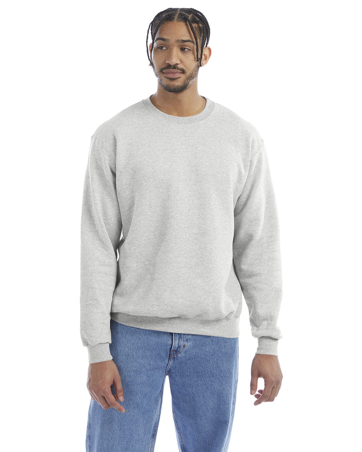 Champion EcoSmart Crewneck Sweatshirt S600 | Silver Grey - Front
