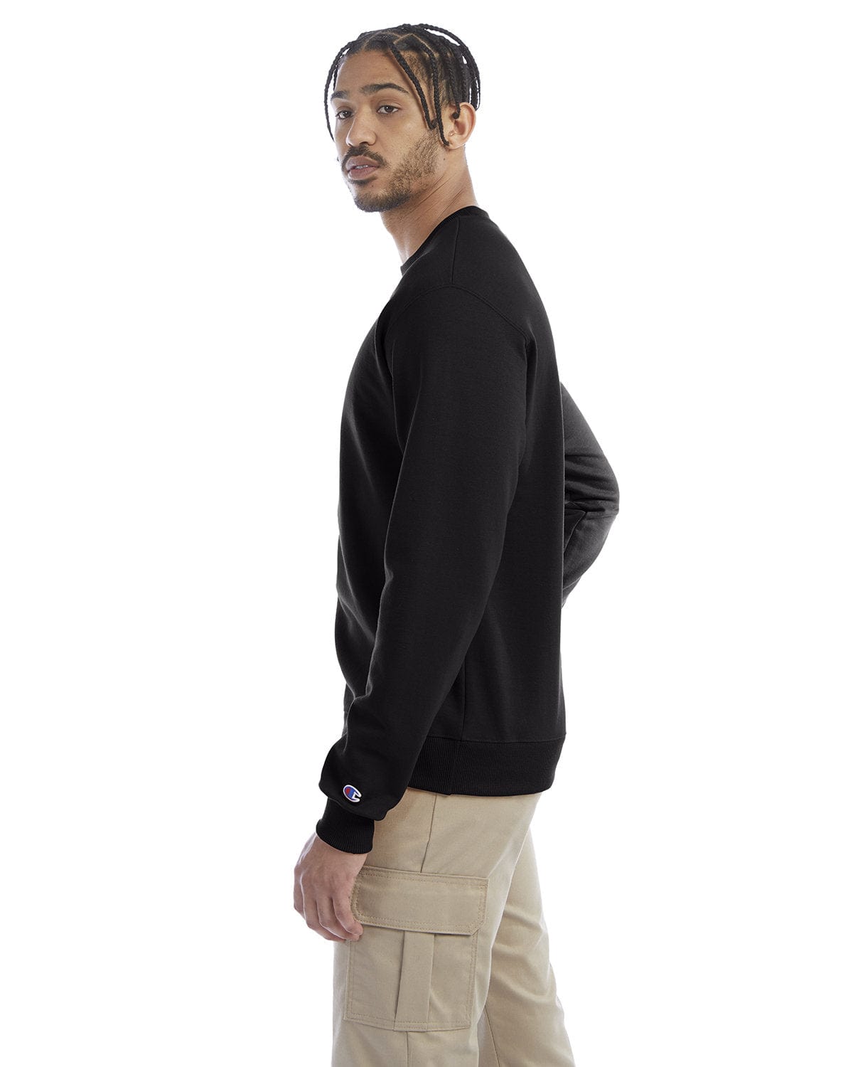 Champion EcoSmart Crewneck Sweatshirt S600 | Black - Side