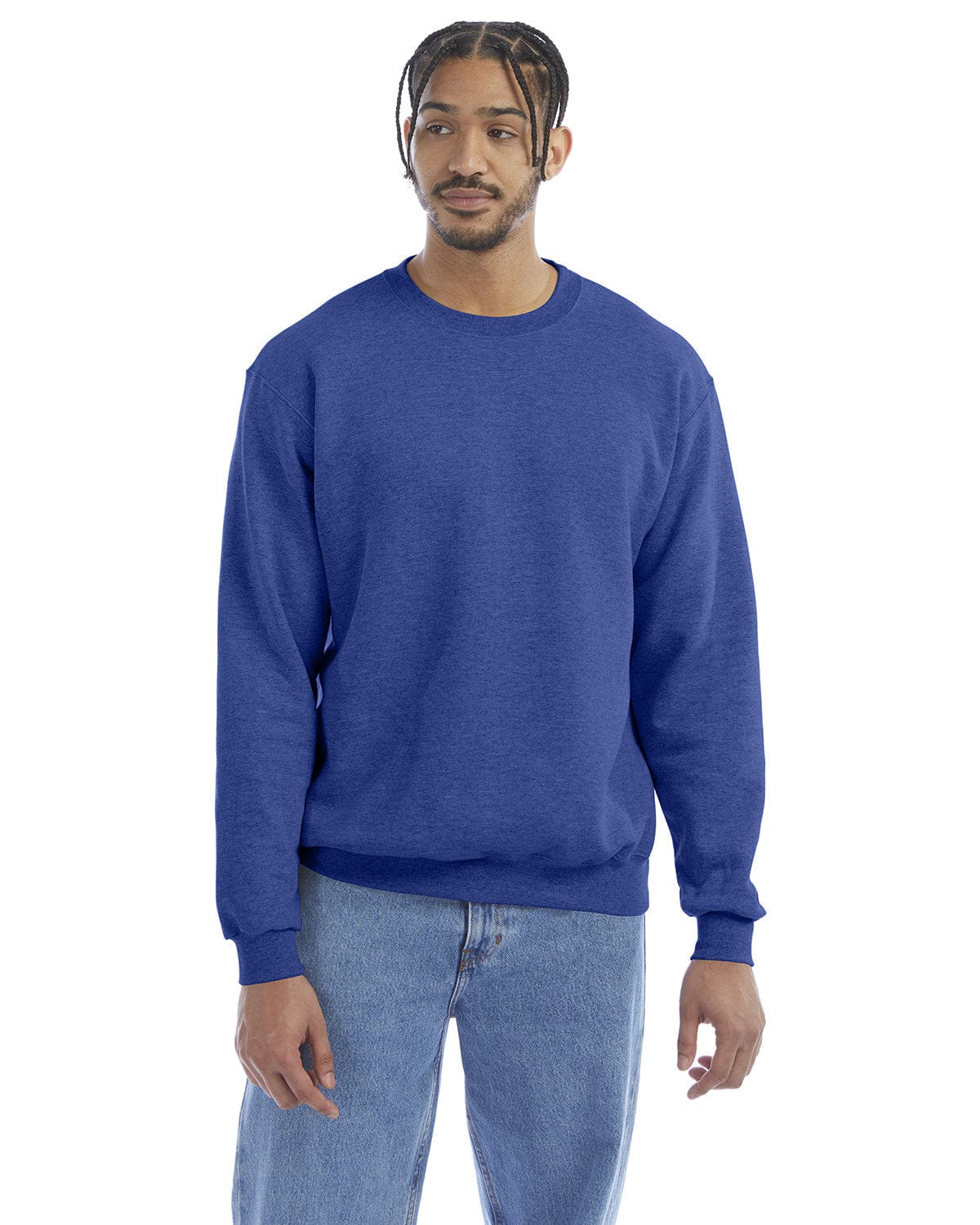 Champion EcoSmart Crewneck Sweatshirt S600 | Royal Blue Hthr - Front