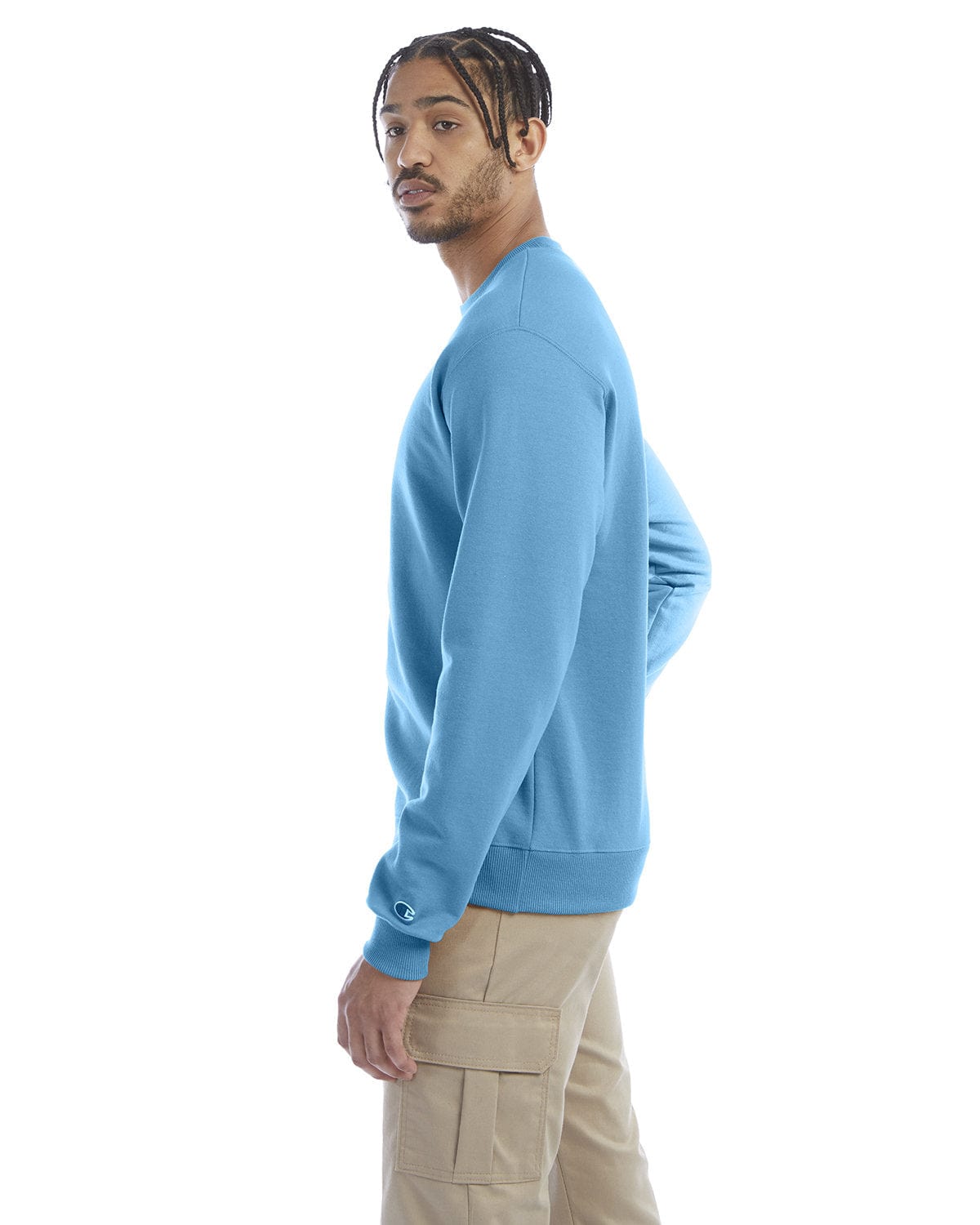 Champion EcoSmart Crewneck Sweatshirt S600 | Blue Lagoon - Side