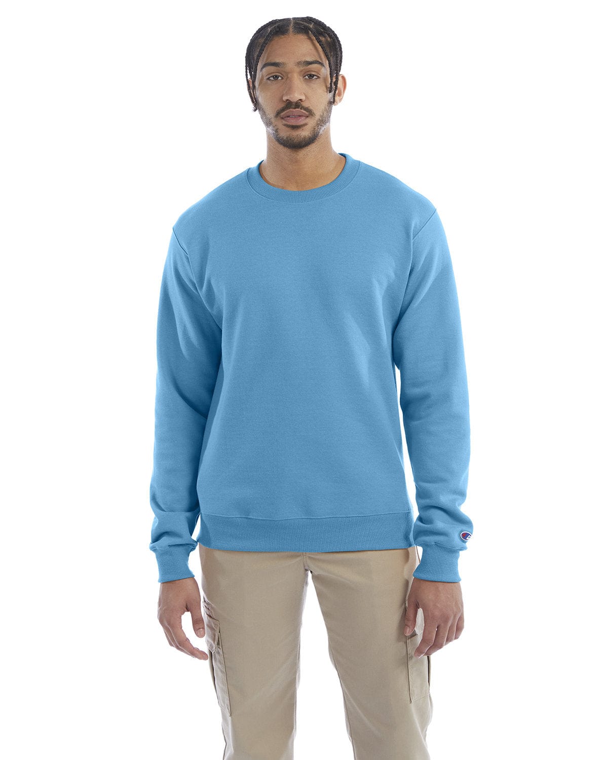Champion EcoSmart Crewneck Sweatshirt S600 | Blue Lagoon - Front
