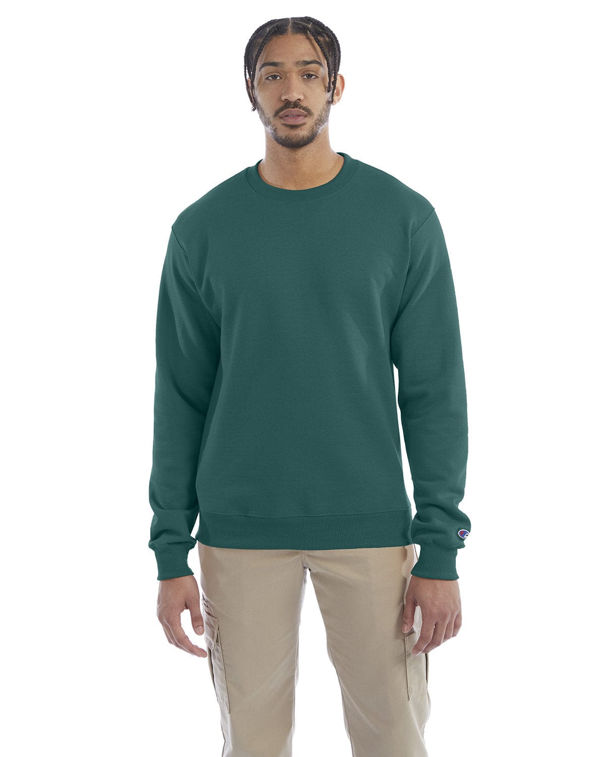 Champion EcoSmart Crewneck Sweatshirt S600 | Emerald Green - Front