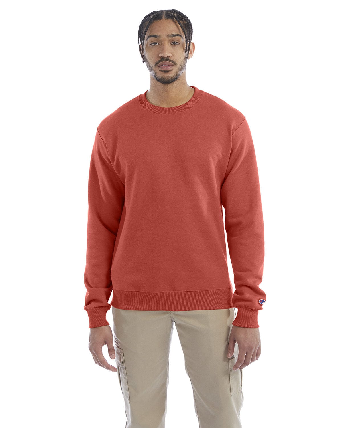 Champion EcoSmart Crewneck Sweatshirt S600 | Red River Clay - Front
