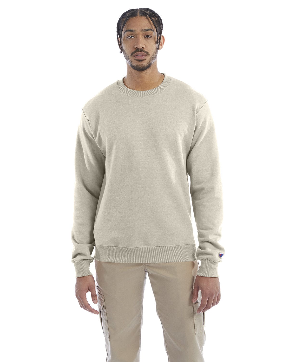 Champion EcoSmart Crewneck Sweatshirt S600 | Sand - Front