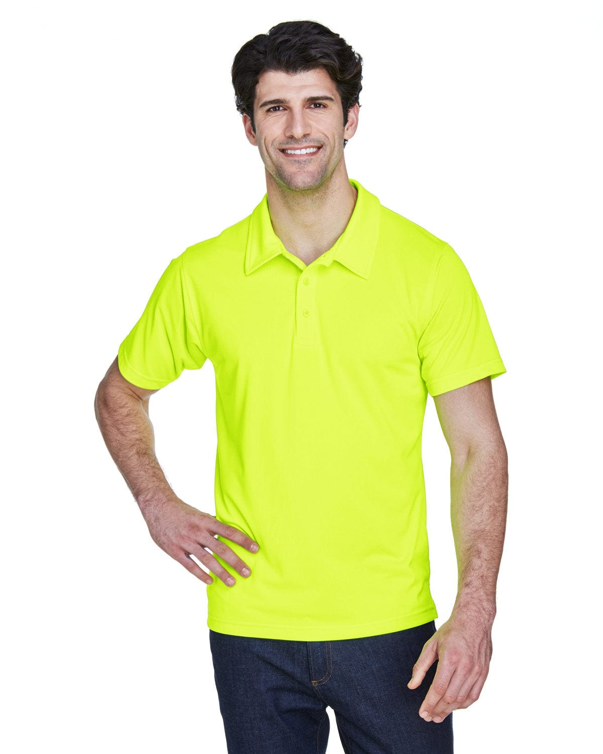 Team 365 Mens Command Snag Protection Polo TT21 | Safety Yellow - Front
