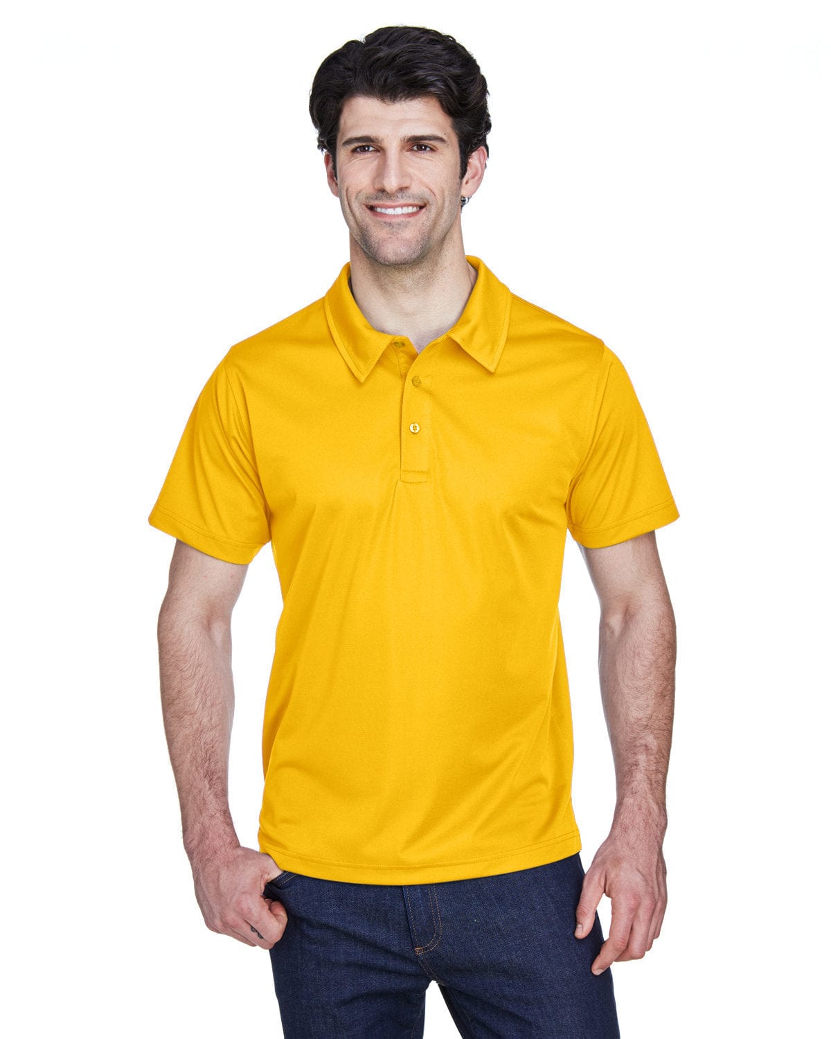 Team 365 Mens Command Snag Protection Polo TT21 | Sprt Athltc Gold - Front