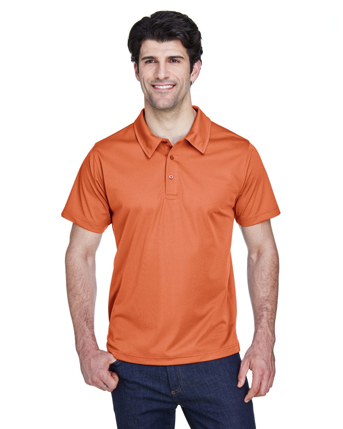 Team 365 Mens Command Snag Protection Polo TT21 | Sprt Burnt Ornge - Front