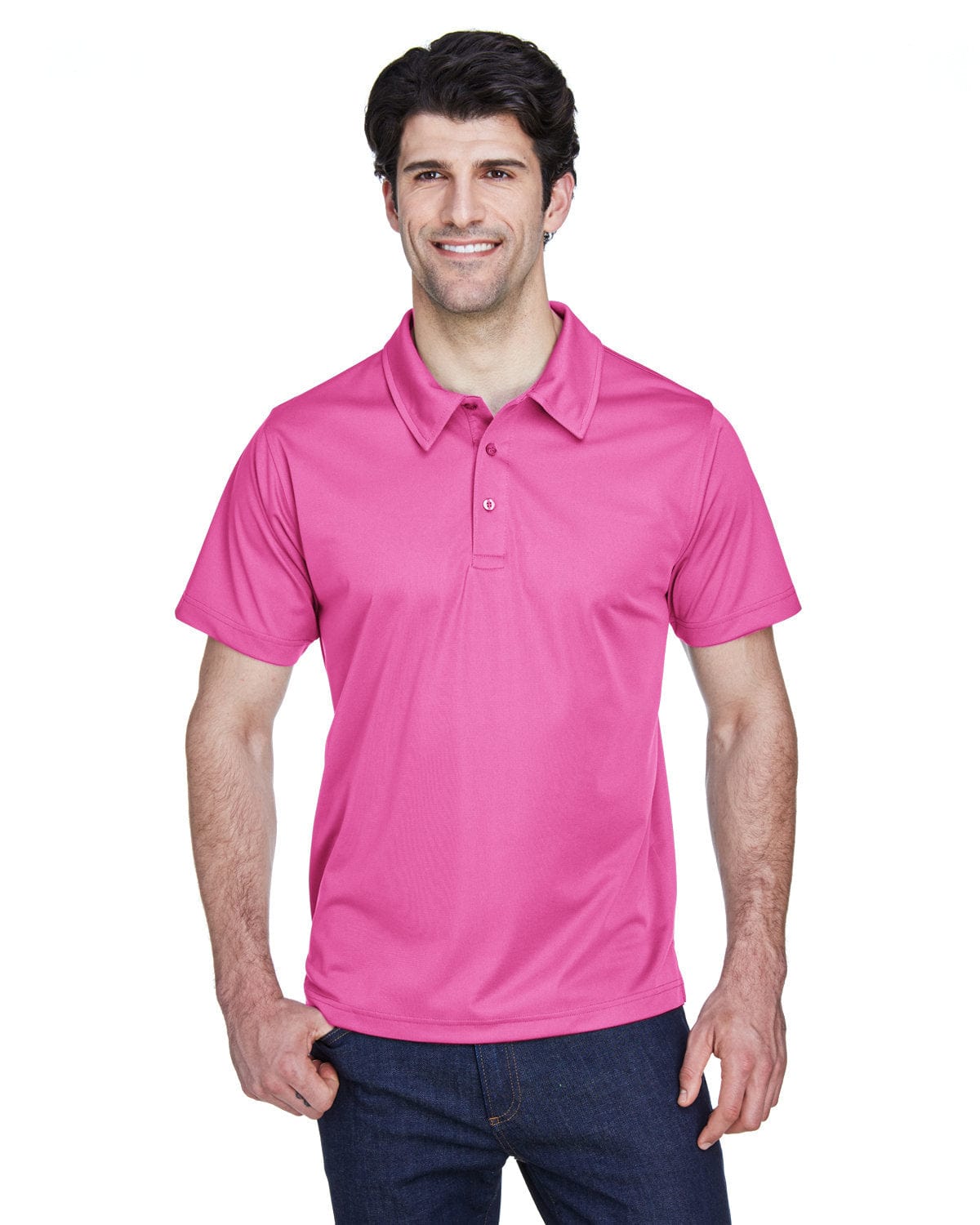 Team 365 Mens Command Snag Protection Polo TT21 | Sprt Chrity Pink - Front
