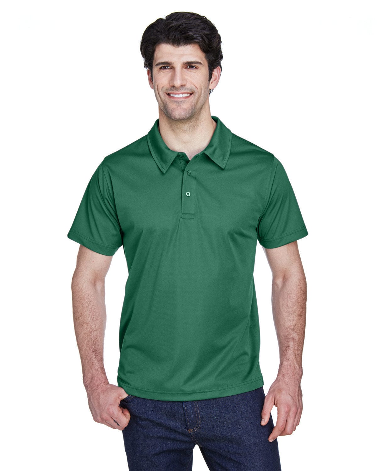 Team 365 Mens Command Snag Protection Polo TT21 | Sprt Dark Green - Front